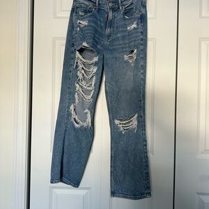 American Eagle Outfitters Blue Distressed Boyfriend Jeans
